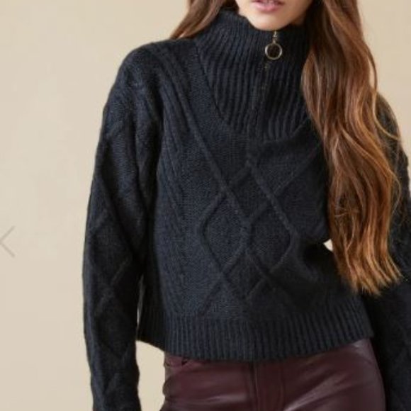 NWOT BCBG Half Zip Knit Sweater - Picture 1 of 5